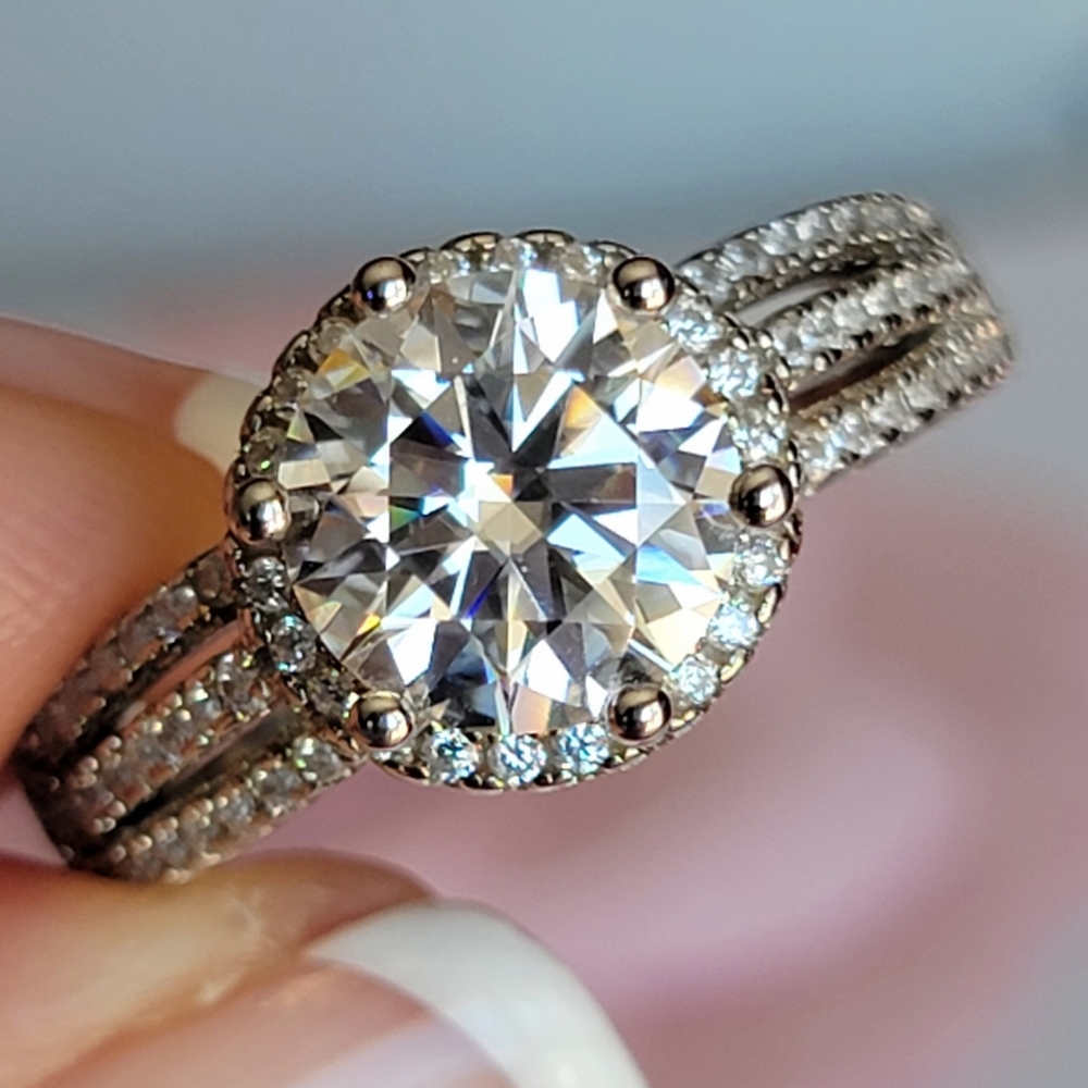 2CT Real Moissanite Diamond Ring